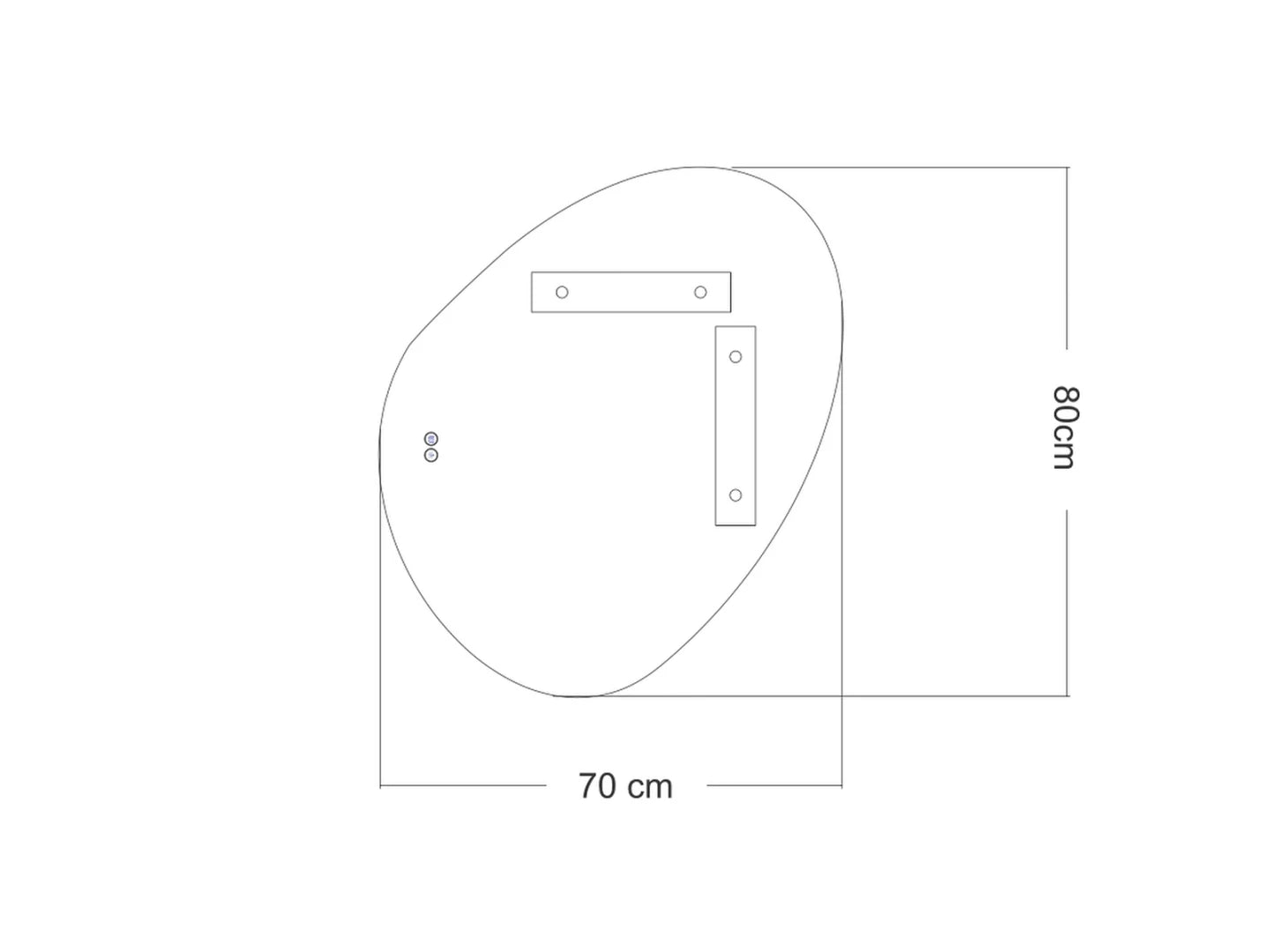 Miroir de salle de bain LED - Horizontal ou vertical - Alessia 80x70cm