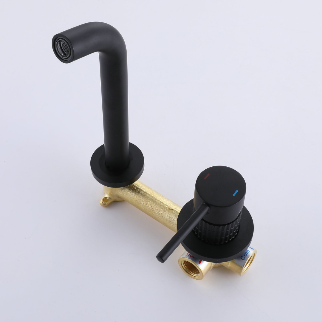 Robinet de lavabo encastré Angelica - Noir mat