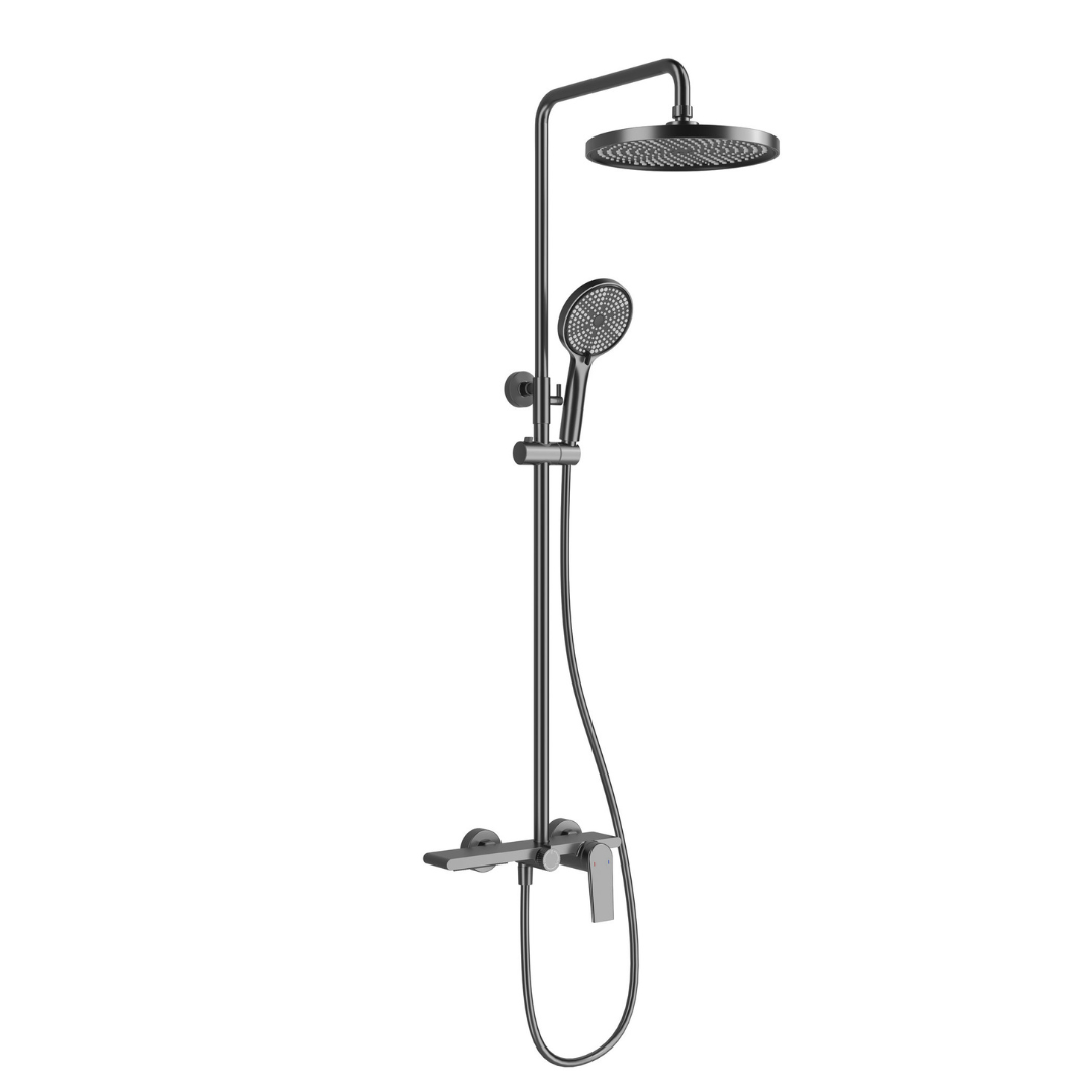 Robinet de baignoire indépendant Lisandro – Sortie d'eau en cascade – Nickel brossé