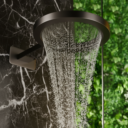 Ensemble de douche à effet pluie encastré thermostatique – Marino – Cascade & Douche à main – Régulation numérique – Gunmetal Grey