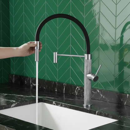 Semi-professionele Keukenkraan Angelica – Uittrekbare Uitloop – Chrome - 52.9 × 24.9 × 5.5 cm