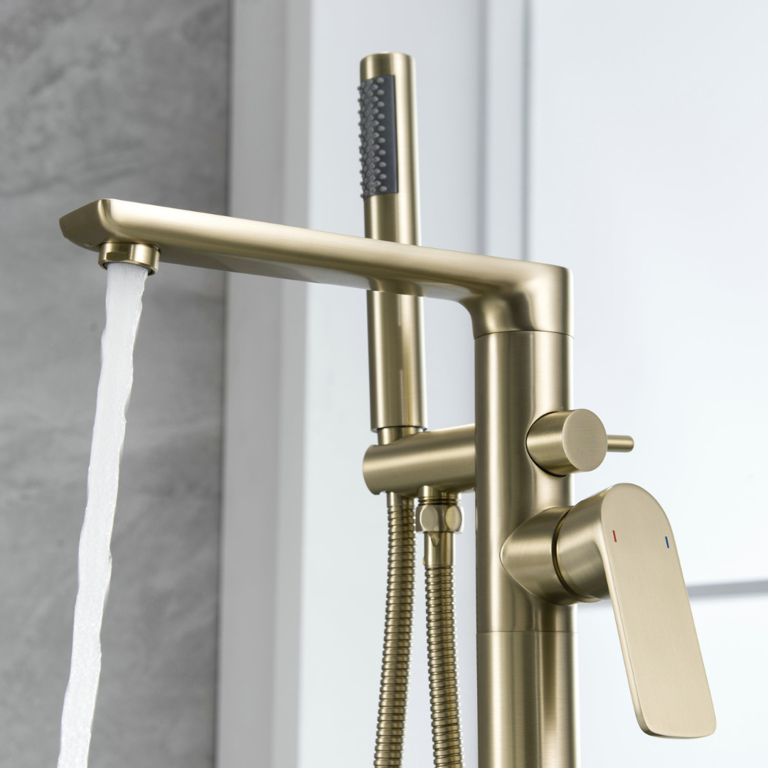 Vrijstaande badkraan Emilia - Brushed gold