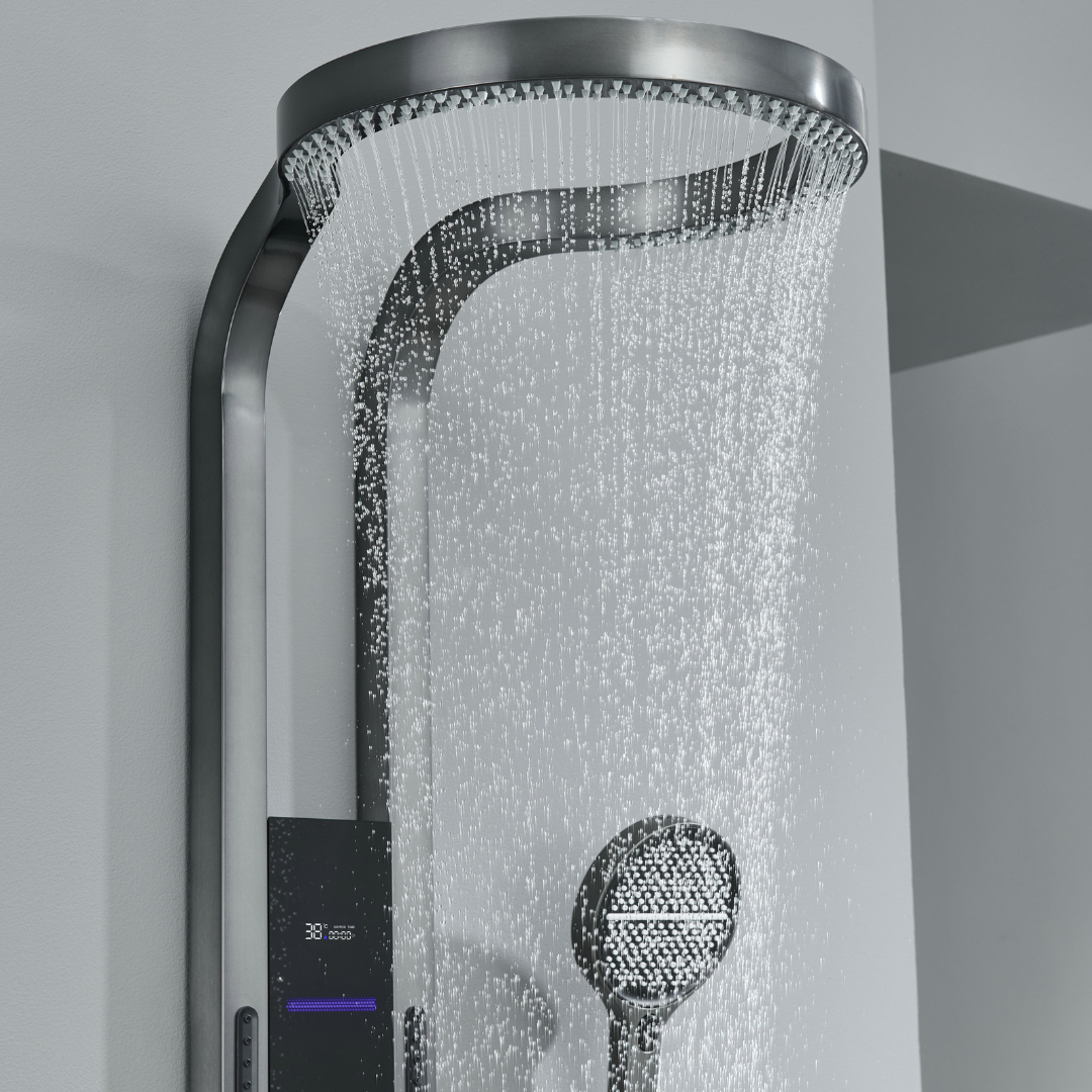 Thermostatisch Douchepaneel Marcelo – Digitale Display - Gunmetal Grey