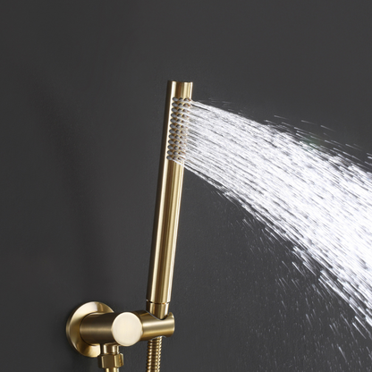 Inbouw Regendoucheset Vincent – Staafhanddouche – Brushed Gold