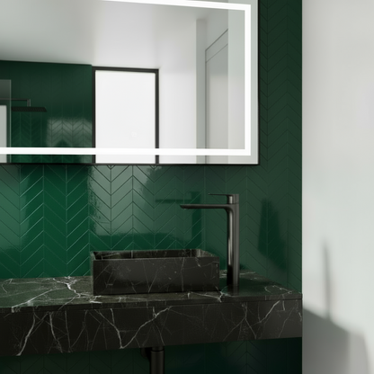 Robinet de baignoire indépendant Lisandro – Sortie d'eau en cascade – Nickel brossé