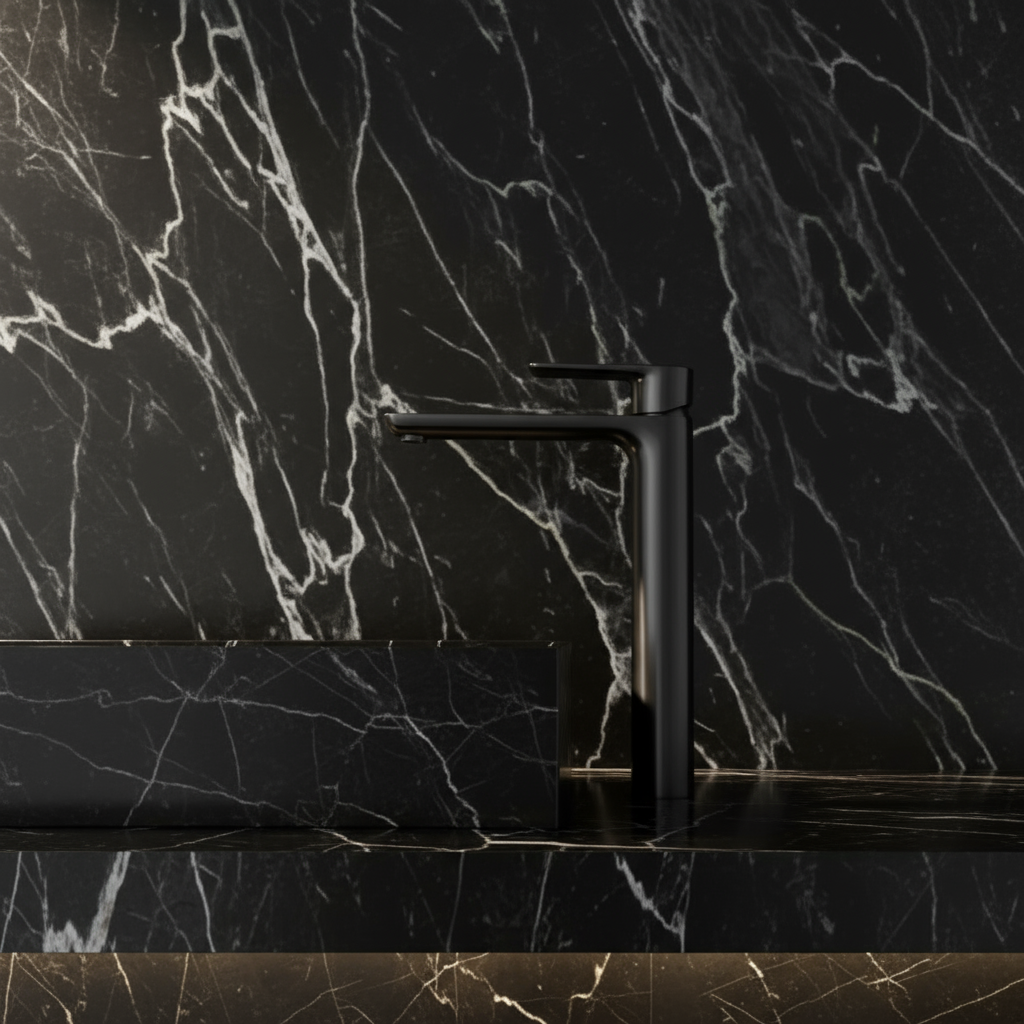 Robinet de baignoire indépendant Lisandro – Sortie d'eau en cascade – Nickel brossé