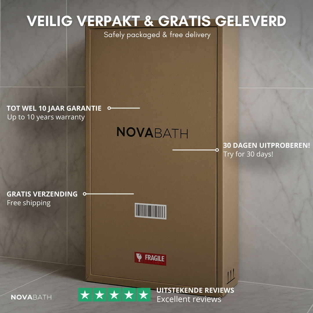 Thermostatische Inbouw Regendoucheset Isabella - Waterval - Gunmetal grey