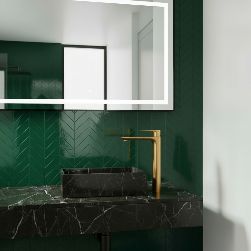 Robinet de baignoire indépendant Lisandro – Sortie d'eau en cascade – Nickel brossé