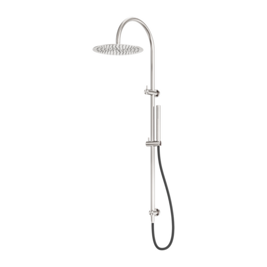 Buitendoucheset Capri – Met mengkraan – Regendouche & Staafhanddouche - Brushed nickel