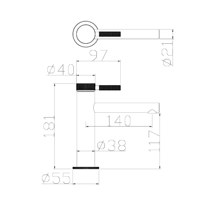 Mitigeur de lavabo en applique Taylor - Chrome