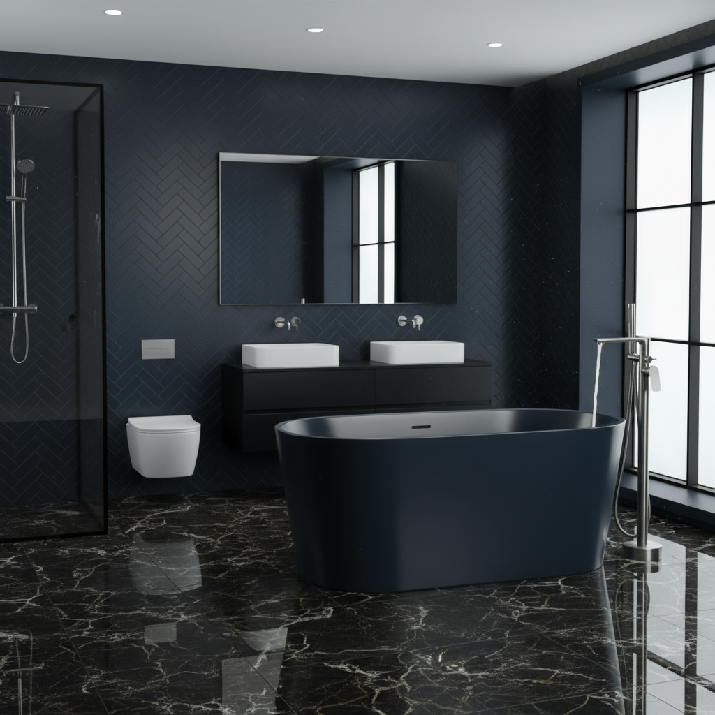 Vrijstaande badkraan Emilia - Gunmetal grey - 88 × 22 × 16 cm