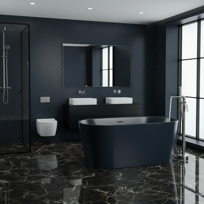 Vrijstaande badkraan Emilia - Gunmetal grey - 88 × 22 × 16 cm