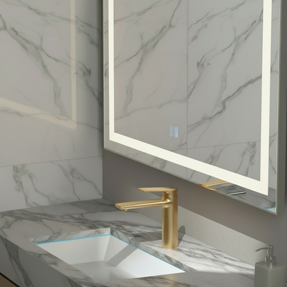 Robinet de baignoire indépendant Lisandro – Sortie d'eau en cascade – Nickel brossé