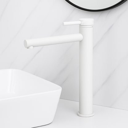 Hoge wastafelkraan Taylor - Mat wit