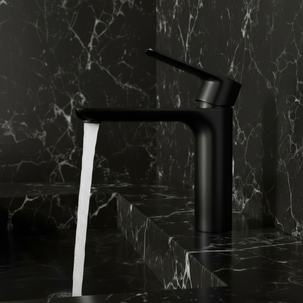 Robinet de baignoire indépendant Lisandro – Sortie d'eau en cascade – Nickel brossé