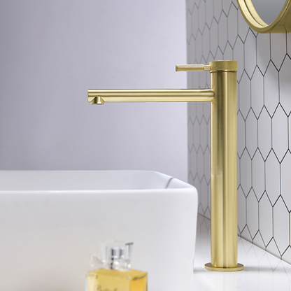 Hoge wastafelkraan Taylor - Brushed gold