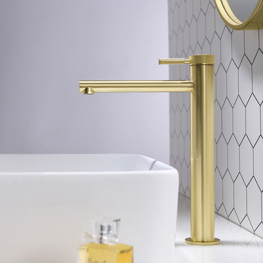 Hoge wastafelkraan Taylor - Brushed gold