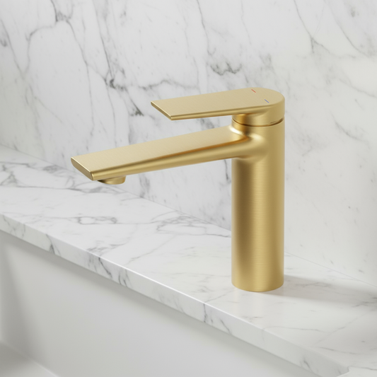 Opbouw wastafelkraan Diego  – Brushed gold - 15 × 13,7 × 4,4 cm