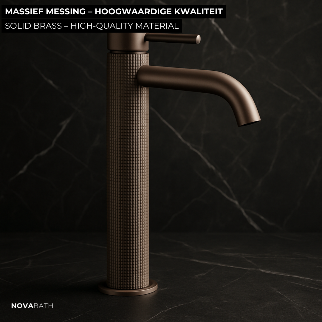 Hoge wastafelkraan Angelica - Brushed rose gold