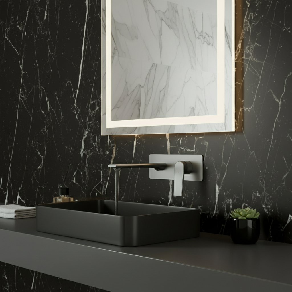 Inbouw wastafelkraan Diego  – Gunmetal grey - 22,5 × 11 × 20 cm