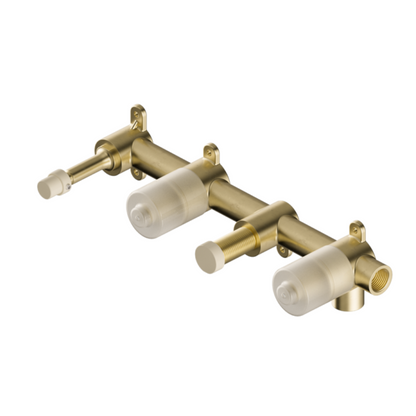 Inbouw badmengkraan Sorrento - Carrara - Staafhanddouche en uitloop - Zonder achterplaat - Brushed nickel