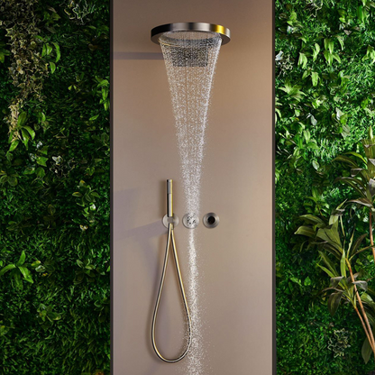 Thermostatische Inbouw Regendoucheset – Marino – Waterval & Staafhanddouche – Digitale Regeling – Brushed Gold