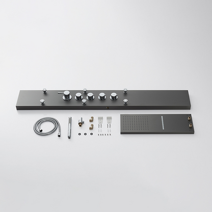 Douchepaneel – Manuel – Waterval – Massagejets – Gunmetal grey, chrome