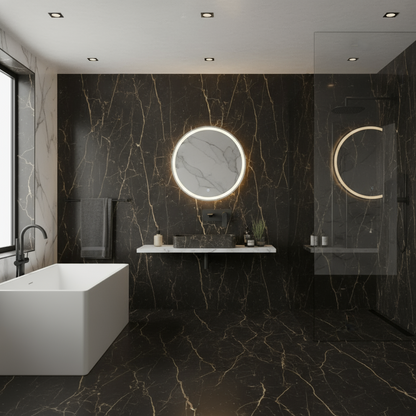 Robinet de baignoire indépendant Lisandro – Sortie d'eau en cascade – Nickel brossé