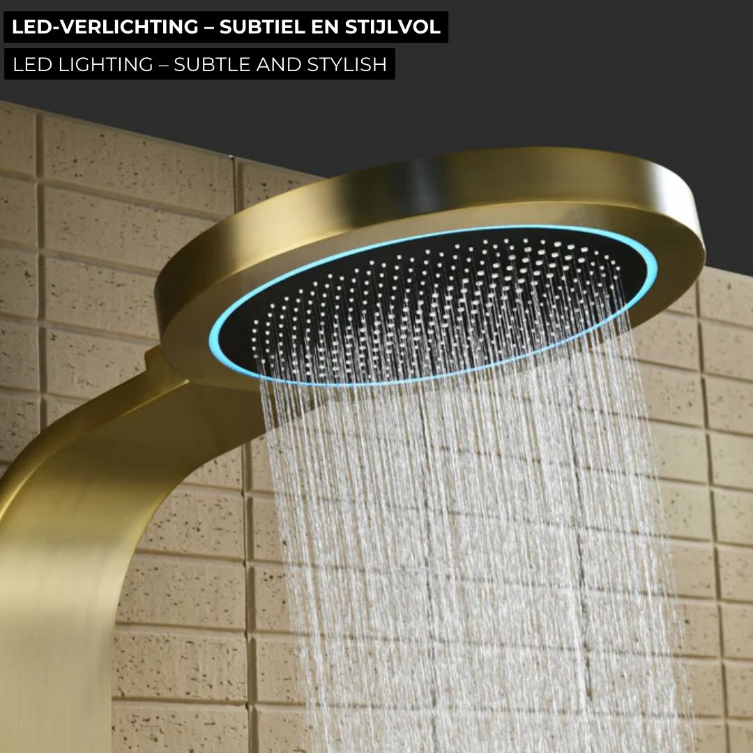 Douchepaneel Elena - LED - Digitaal display - Brushed gold