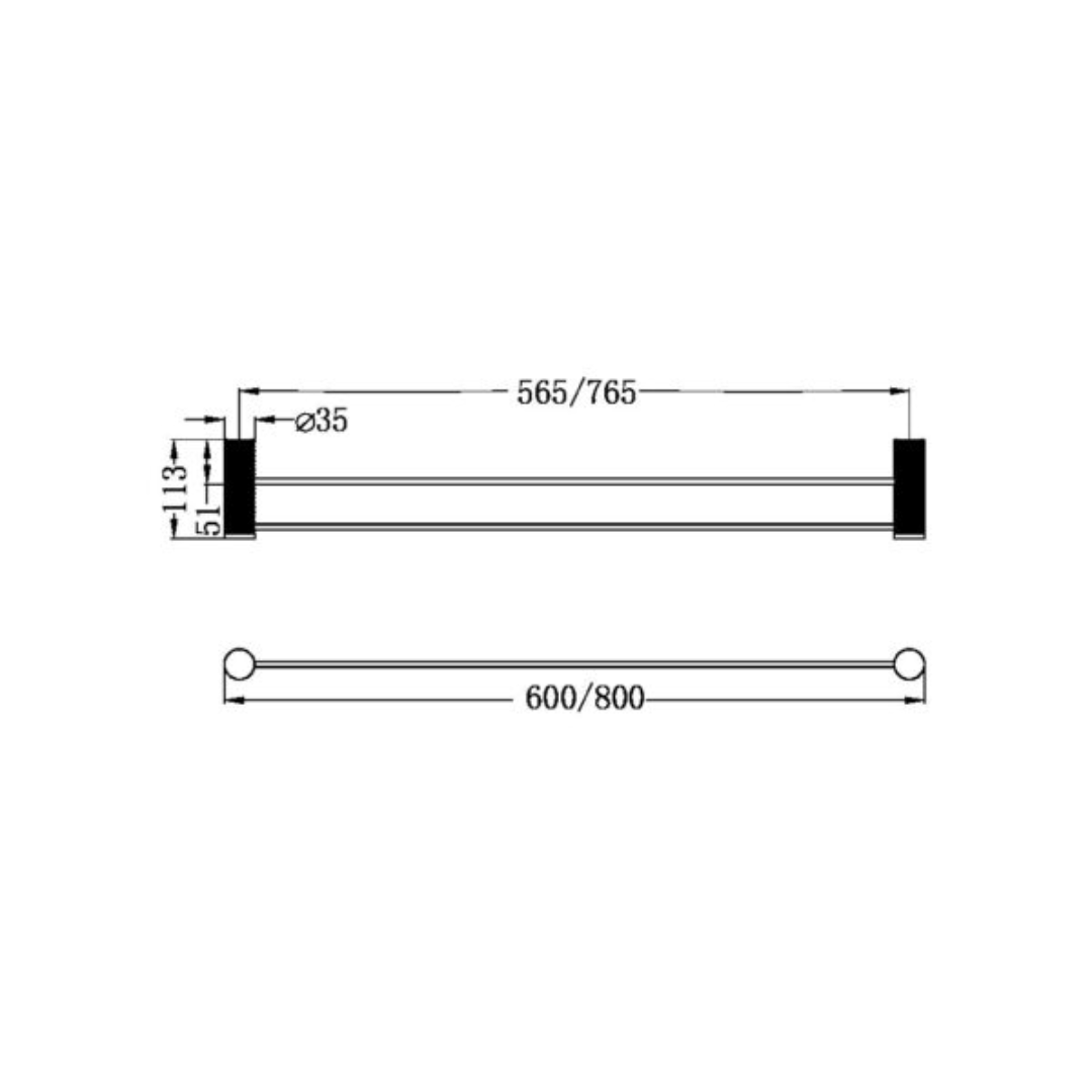 Dubbele Handdoekrek Valencia - Brushed nickel