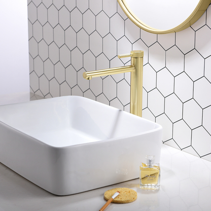Hoge wastafelkraan Taylor - Brushed gold