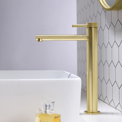 Hoge wastafelkraan Taylor - Brushed gold