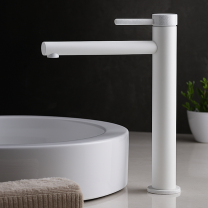 Hoge wastafelkraan Taylor - Mat wit