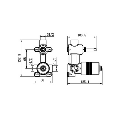 Inbouw mengkraan met diverter – Portofino – Brushed gold
