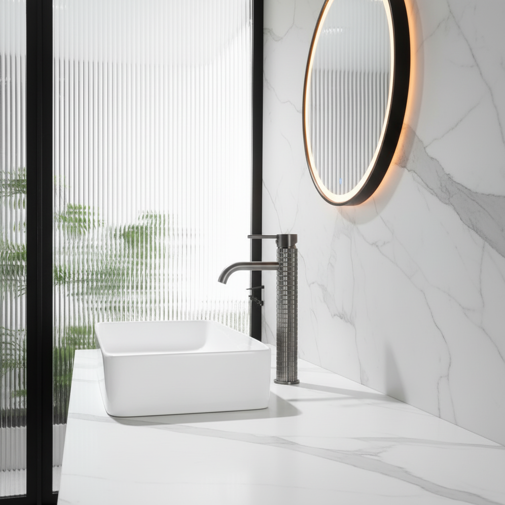 Hoge wastafelkraan Angelica - Gunmetal grey - 30,5 × 5,5 × 19 cm