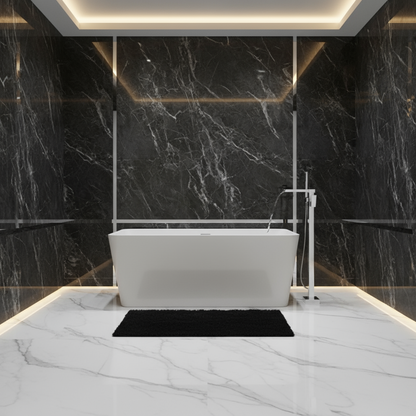 Robinet de baignoire indépendant Lisandro – Sortie d'eau en cascade – Chrome