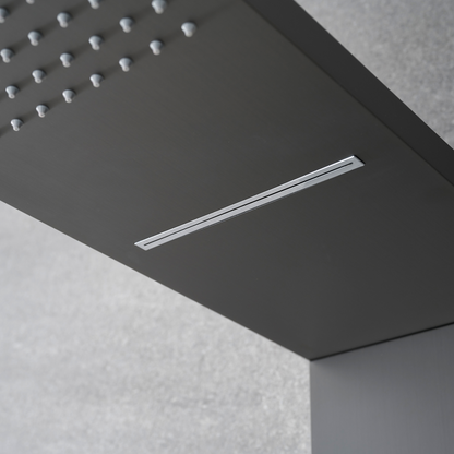 Douchepaneel – Manuel – Waterval – Massagejets – Gunmetal grey, chrome