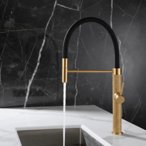 Robinet de cuisine semi-professionnel Angelica – Bec rétractable – Gris gunmetal