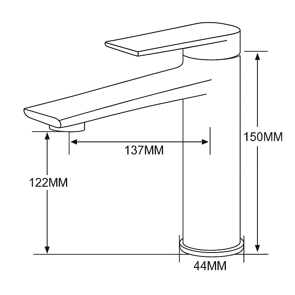 Robinet de baignoire indépendant Lisandro – Sortie d'eau en cascade – Nickel brossé