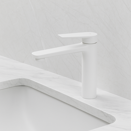 Opbouw wastafelkraan Diego  – Matte white - 15 × 13,7 × 4,4 cm