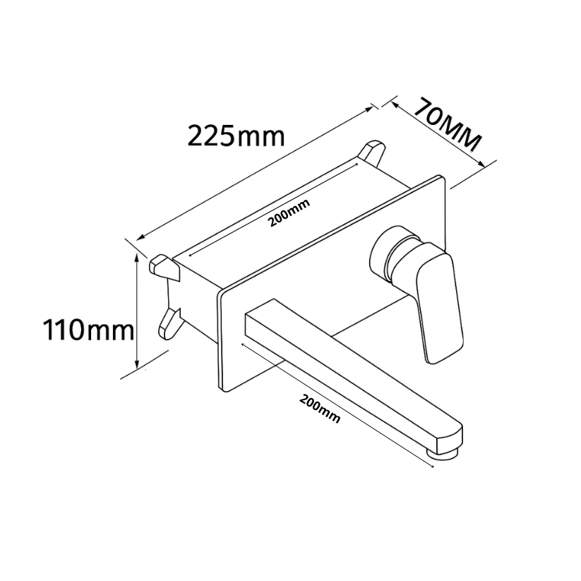 Robinet de baignoire indépendant Lisandro – Sortie d'eau en cascade – Nickel brossé