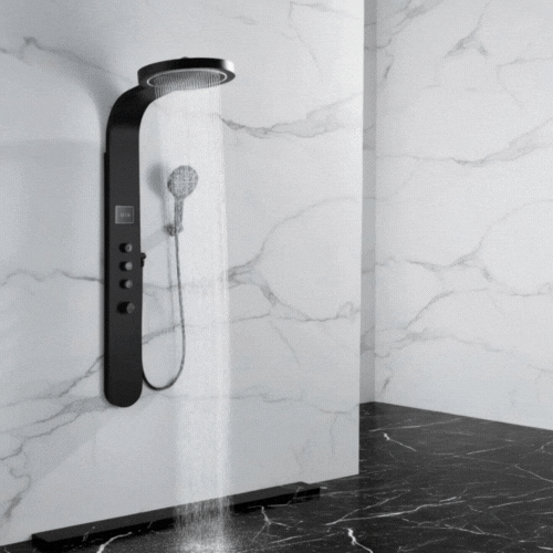 Robinet de baignoire indépendant Lisandro – Sortie d'eau en cascade – Nickel brossé