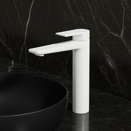 Hoge wastafelkraan Diego  – Matte white - 27,5 × 16,6 × 22,3 cm