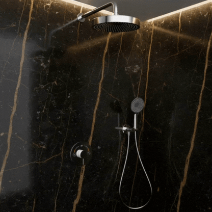 Ensemble de douche à effet pluie encastré Amalia - Chrome