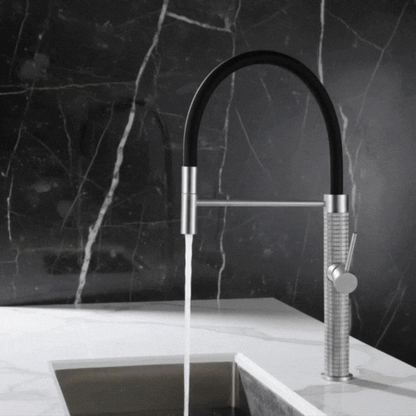 Robinet de cuisine semi-professionnel Angelica – Bec rétractable – Gris gunmetal