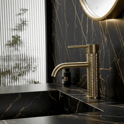 Opbouw wastafelkraan Angelica - Geborsteld goud - 15.9 × 12.2 × 5.5 cm