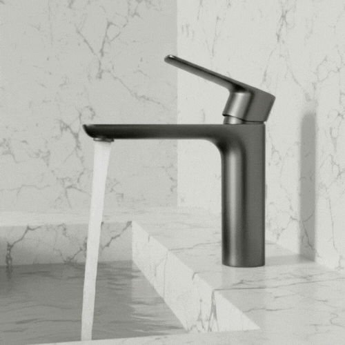 Robinet de baignoire indépendant Lisandro – Sortie d'eau en cascade – Nickel brossé