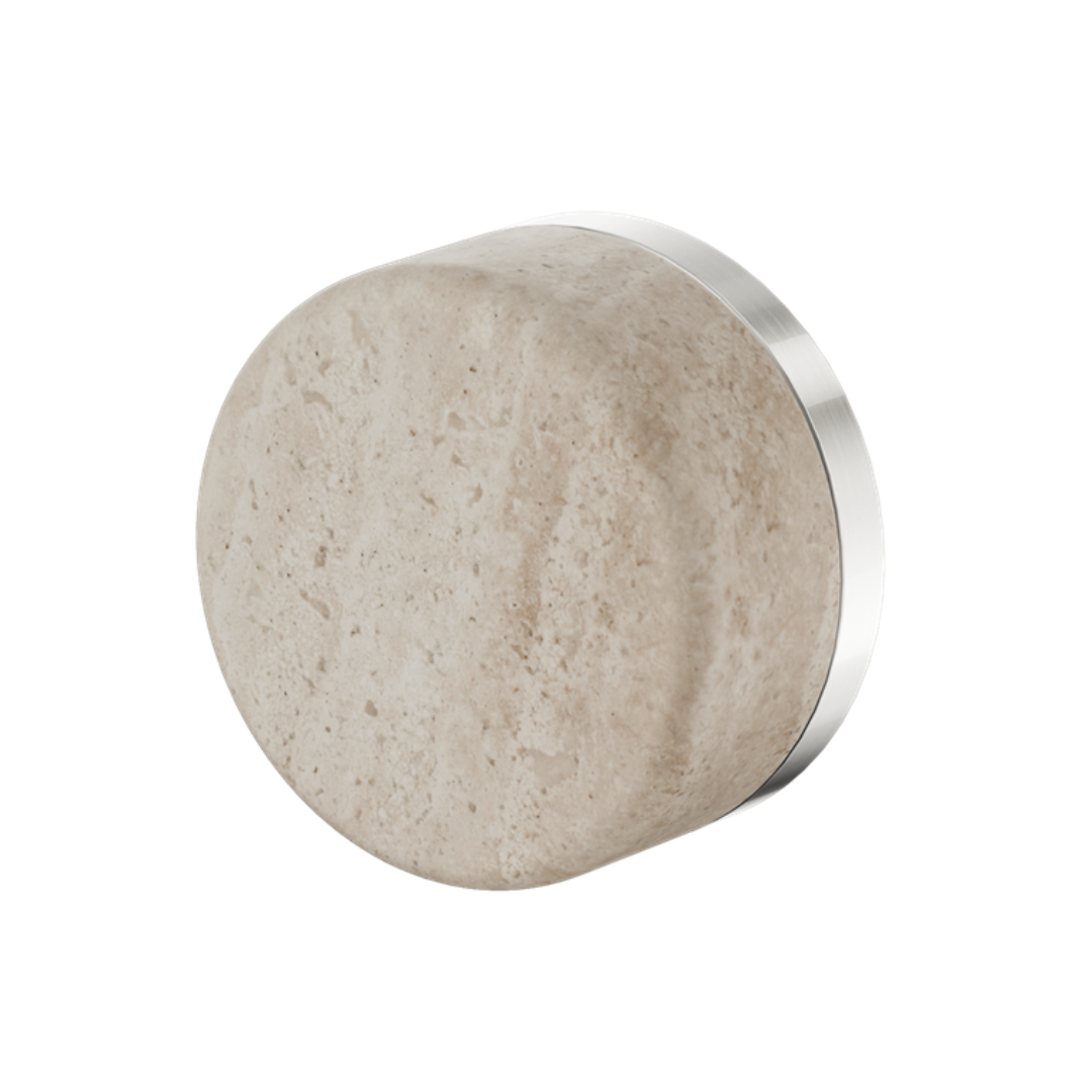 Robinet encastré – Sorrento – Travertin de Rome – Nickel brossé