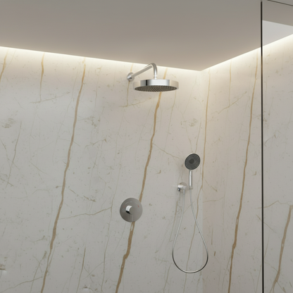 Ensemble de douche à effet pluie encastré Amalia - Chrome