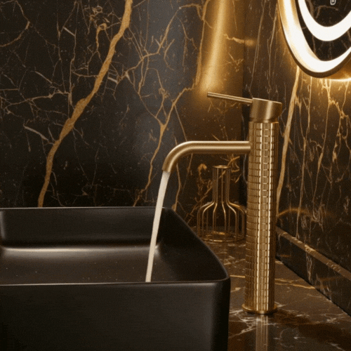 Robinet de lavabo Hoge Angelica - Or brossé